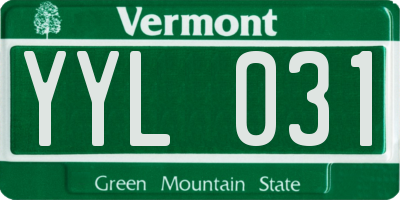 VT license plate YYL031