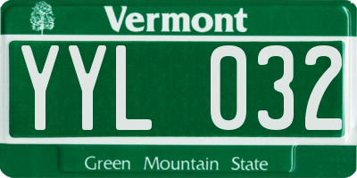 VT license plate YYL032