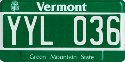 VT license plate YYL036