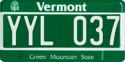VT license plate YYL037