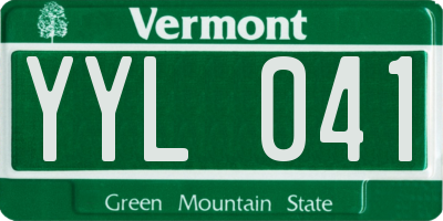 VT license plate YYL041