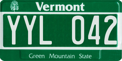 VT license plate YYL042