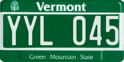 VT license plate YYL045