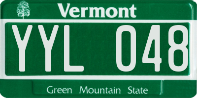 VT license plate YYL048