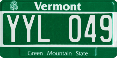VT license plate YYL049
