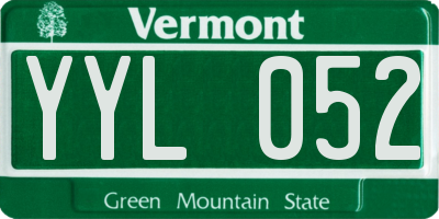 VT license plate YYL052