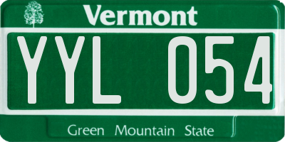 VT license plate YYL054
