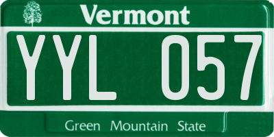 VT license plate YYL057