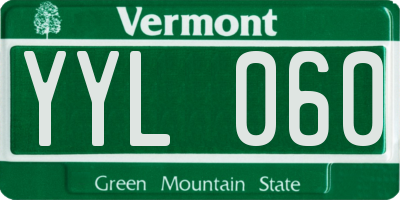 VT license plate YYL060