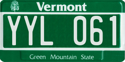 VT license plate YYL061