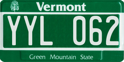 VT license plate YYL062