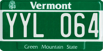 VT license plate YYL064