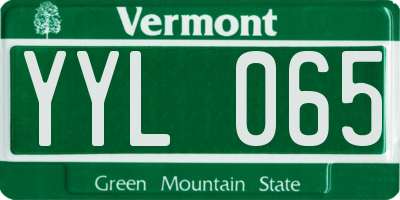 VT license plate YYL065