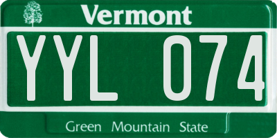 VT license plate YYL074