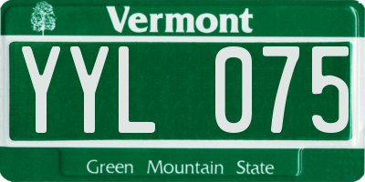 VT license plate YYL075