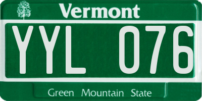 VT license plate YYL076