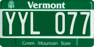 VT license plate YYL077