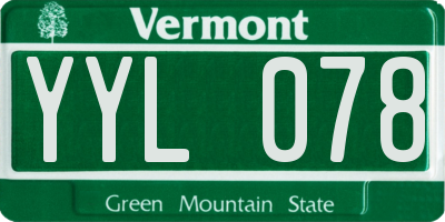 VT license plate YYL078