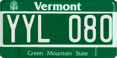 VT license plate YYL080