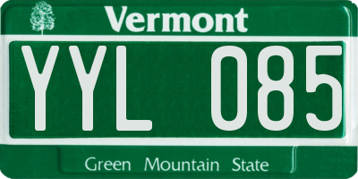 VT license plate YYL085