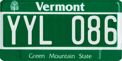 VT license plate YYL086