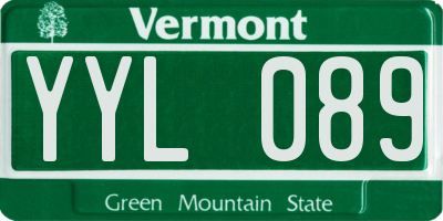 VT license plate YYL089