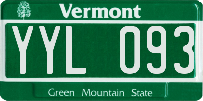 VT license plate YYL093