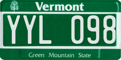 VT license plate YYL098