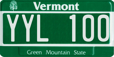 VT license plate YYL100