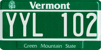 VT license plate YYL102
