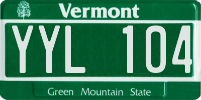 VT license plate YYL104