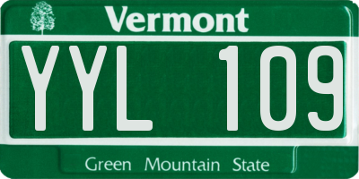 VT license plate YYL109