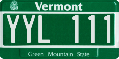 VT license plate YYL111