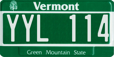 VT license plate YYL114