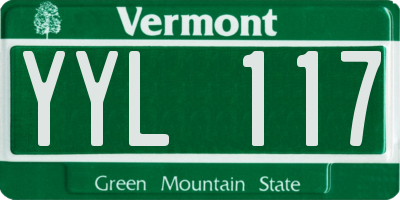 VT license plate YYL117