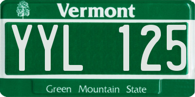 VT license plate YYL125