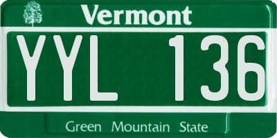 VT license plate YYL136