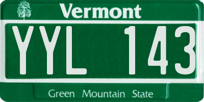 VT license plate YYL143