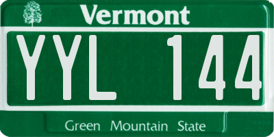 VT license plate YYL144