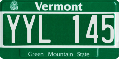 VT license plate YYL145