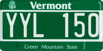 VT license plate YYL150