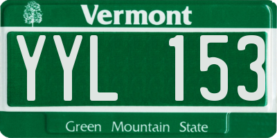 VT license plate YYL153
