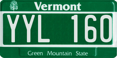 VT license plate YYL160