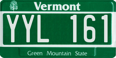VT license plate YYL161
