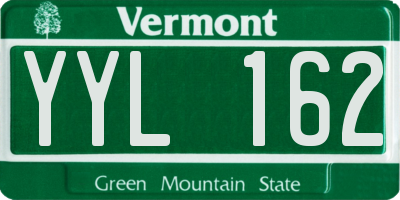 VT license plate YYL162