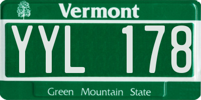 VT license plate YYL178