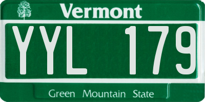VT license plate YYL179
