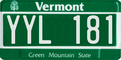VT license plate YYL181