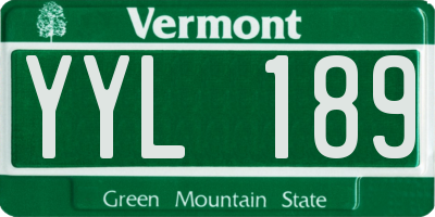 VT license plate YYL189