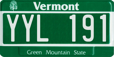 VT license plate YYL191